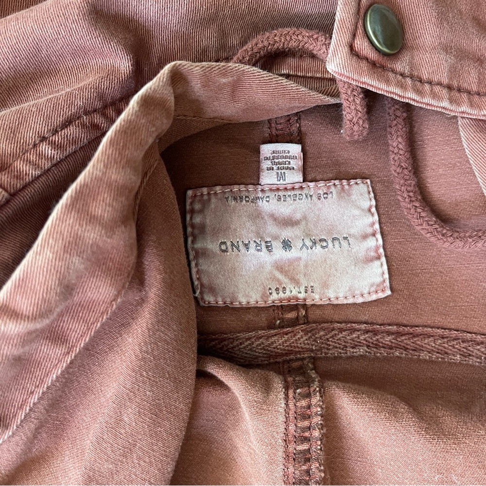 Lucky Brand rust colored cargo snap button down Jacket - Picture 2 of 6